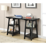 Designs2Go Double Trestle Desk with Shelves