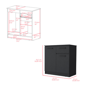 Multi-Functional Dresser Carlin, Top Surface as TV Stand, Black Wengue Finish