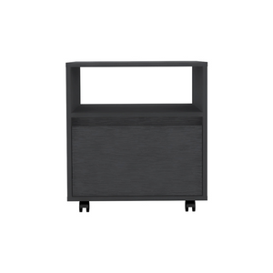 Nightstand Munyochi, One Drawer, Black Wengue Finish