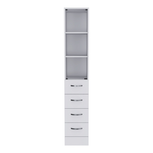 Linen Cabinet Artic, Three Shelves, Single Door, White Finish