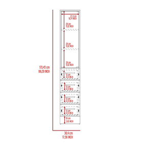 Linen Cabinet Artic, Three Shelves, Single Door, White Finish