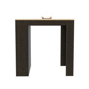 Kitchen Counter Dining Table Toledo, Three Side Shelves, Black Wengue / Pine Finish