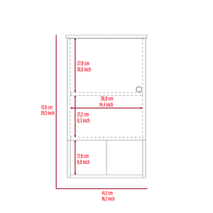 Medicine Cabinet Porto, Two Internal Shelves, Light Oak / White Finish