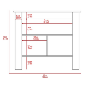 Kitchen Island Dozza, Three Shelves, White / Walnut Finish