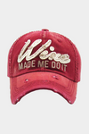 Distressed Wine Baseball Cap