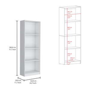 Trues 3 Piece Living Room Set with 3 Bookcases, White Finish