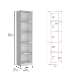 Trues 3 Piece Living Room Set with 3 Bookcases, White Finish