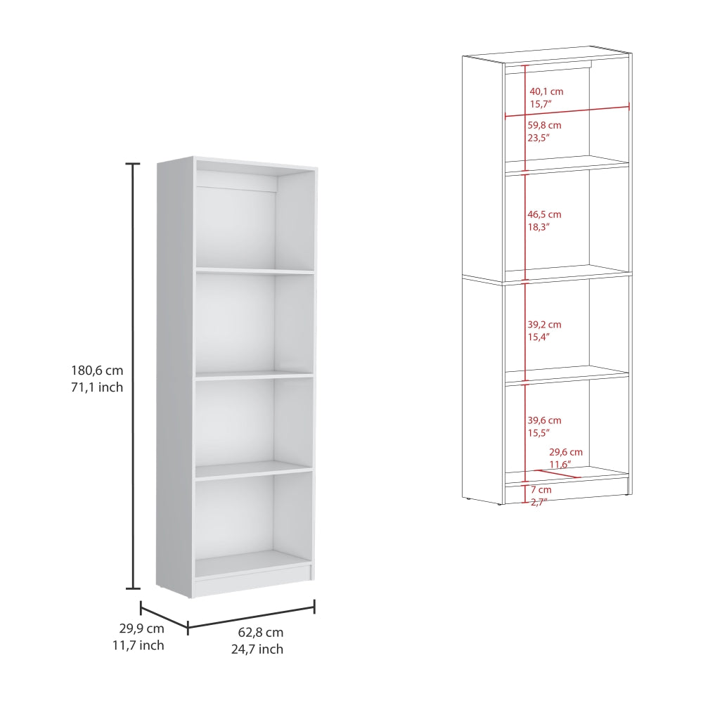 Benzoni Slim 2 Piece Living Room Set with 2 Bookcases, White Finish