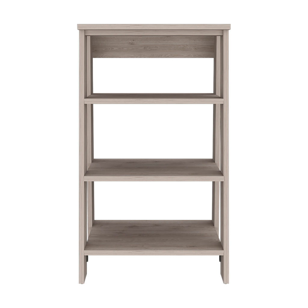 Linen Cabinet Jenne, Four Open Shelves, Light Gray Finish