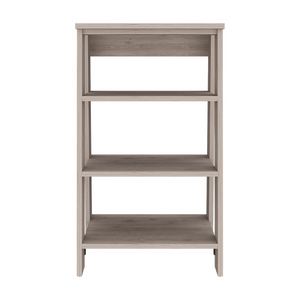 Linen Cabinet Jenne, Four Open Shelves, Light Gray Finish