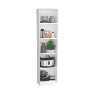 Clawson 4 Piece Living Room Set with 4 Bookcases, White Finish