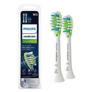 Philips Sonicare Genuine W3 Premium White Replacement Toothbrush Heads - HX9062/65 - 2 Brush Heads - White