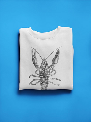 European Crayfish Sketch Sweatshirt Men's -Image by Shutterstock