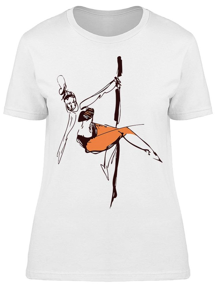 Drawing Sketch Pole Dance Tee Women's