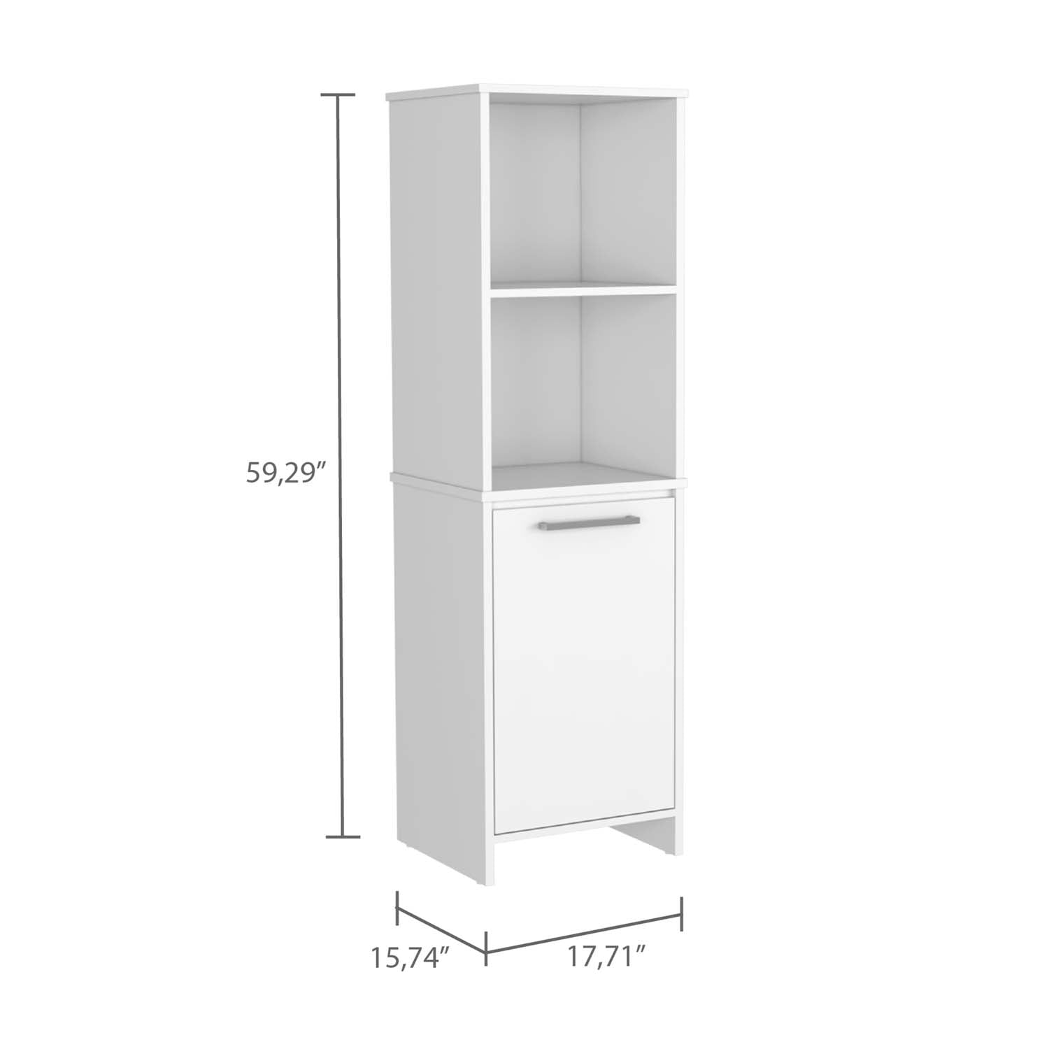 Romulo Kitchen Pantry, Two External Shelves, Single Door Cabinet, Two Interior Shelves