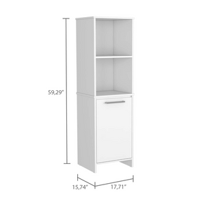 Romulo Kitchen Pantry, Two External Shelves, Single Door Cabinet, Two Interior Shelves