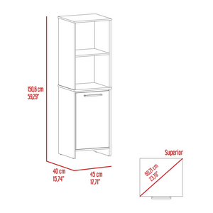 Romulo Kitchen Pantry, Two External Shelves, Single Door Cabinet, Two Interior Shelves