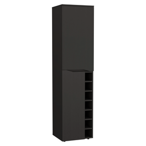 Haora Tall Bar Double Door Cabinet, Seven Wine Cubbies, One Mobile Shelf, Two Interior Shelves