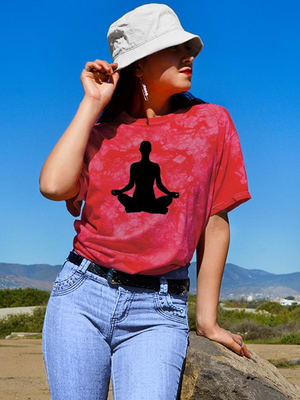 Yoga Silhouette      Tie Dye Tee -Image by Shutterstock