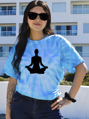 Yoga Silhouette      Tie Dye Tee -Image by Shutterstock