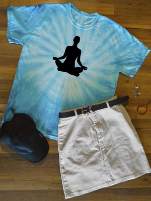 Yoga Silhouette      Tie Dye Tee -Image by Shutterstock