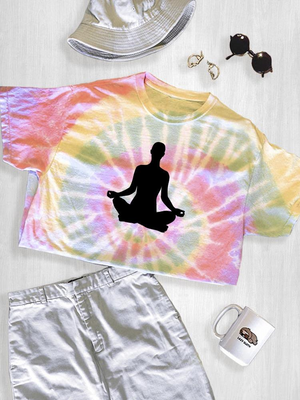 Yoga Silhouette      Tie Dye Tee -Image by Shutterstock