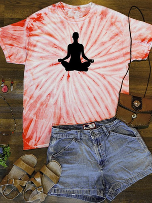 Yoga Silhouette      Tie Dye Tee -Image by Shutterstock