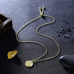 Greek Goddess Coin Necklace in 18K Gold Plated