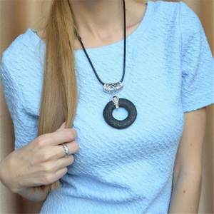 Bright White Circular Lava Stone Pendant Essential Oils Necklace