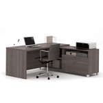 Pro-Linea L-Desk in Bark Gray