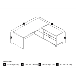 Pro-Linea L-Desk in Bark Gray