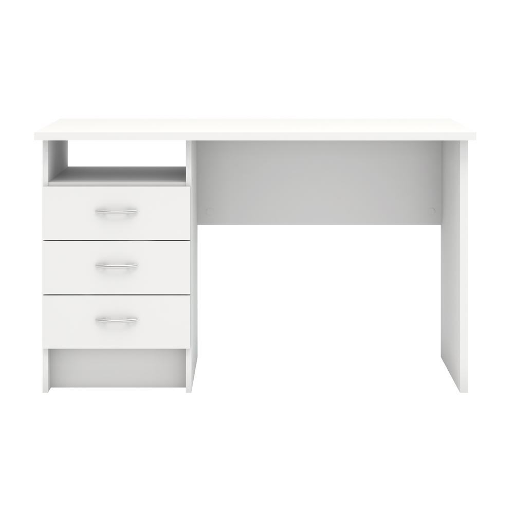 Desk with 3 Drawers, White