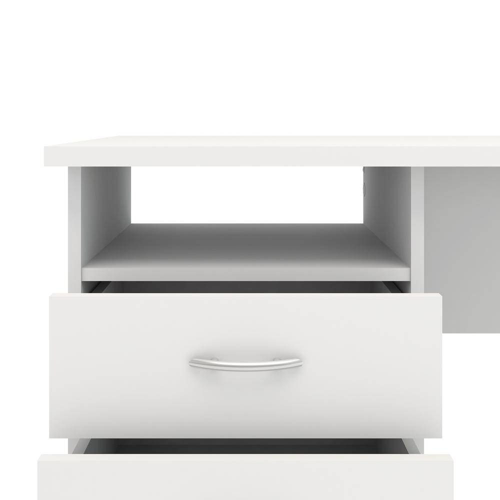 Desk with 3 Drawers, White