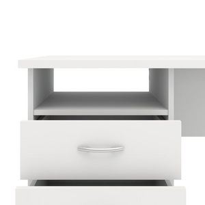 Desk with 3 Drawers, White