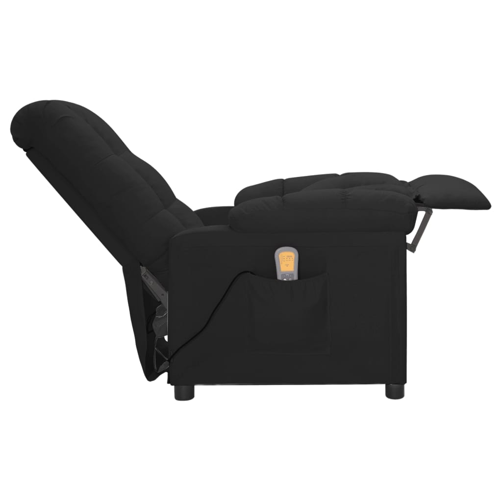 vidaXL Massage Recliner Black Fabric