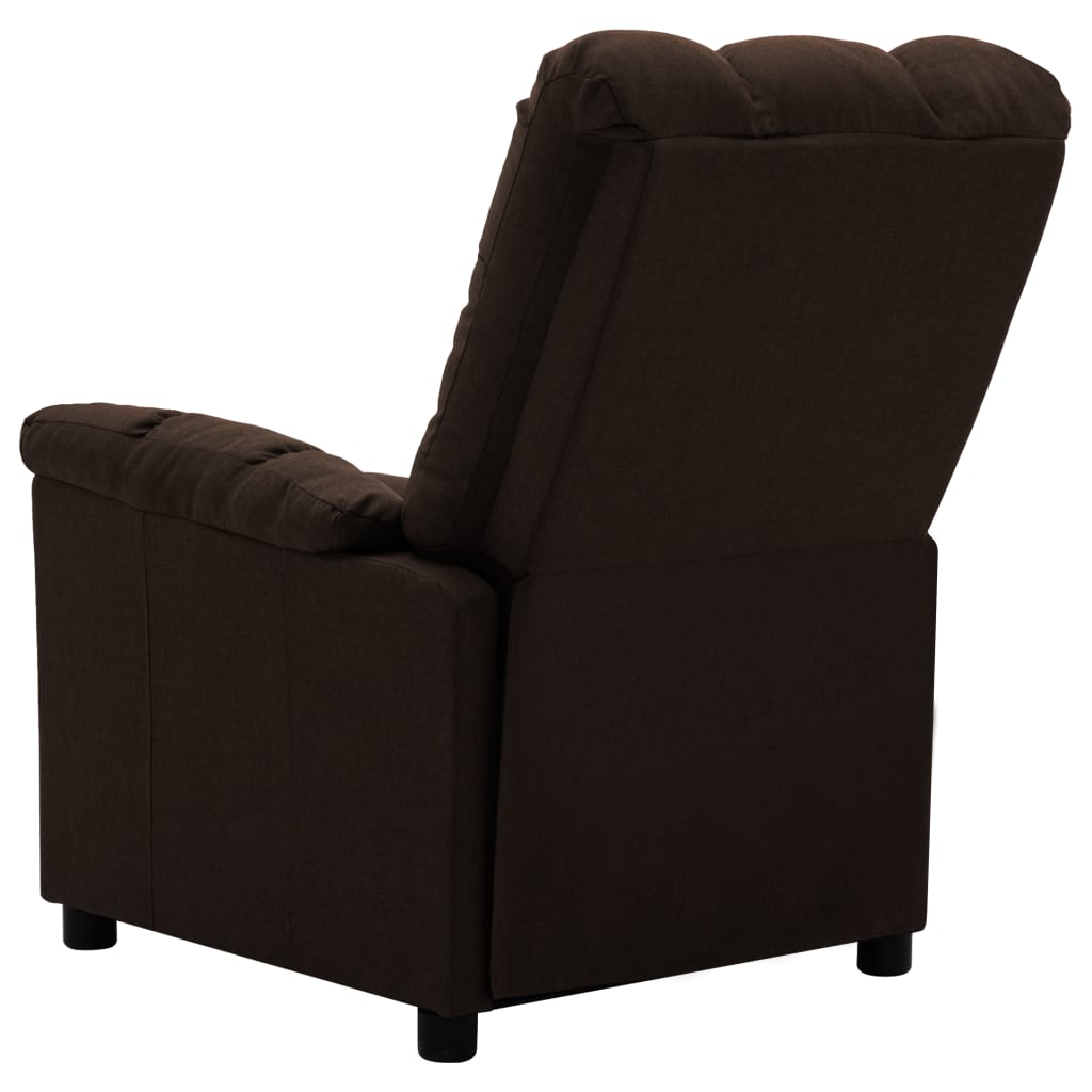 vidaXL Electric Massage Recliner Dark Brown Fabric