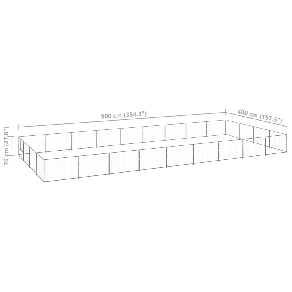 vidaXL Dog Kennel Silver 387.5 ft² Steel