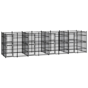 vidaXL Outdoor Dog Kennel Steel 158.8 ft²