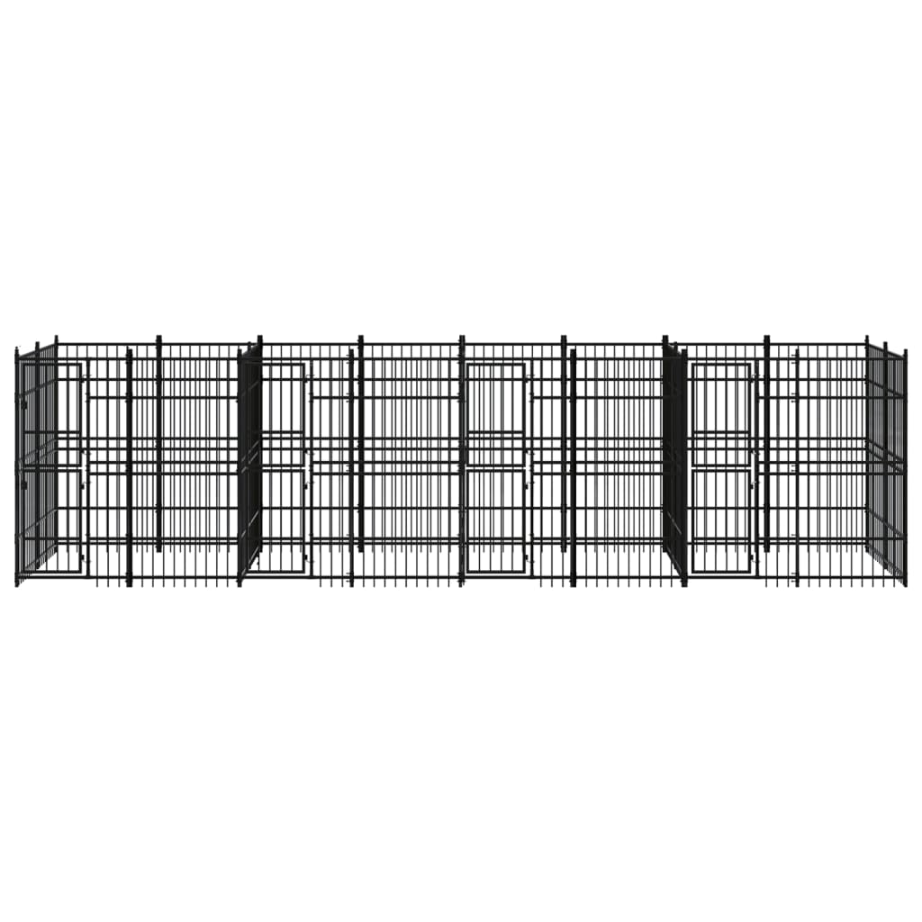 vidaXL Outdoor Dog Kennel Steel 158.8 ft²