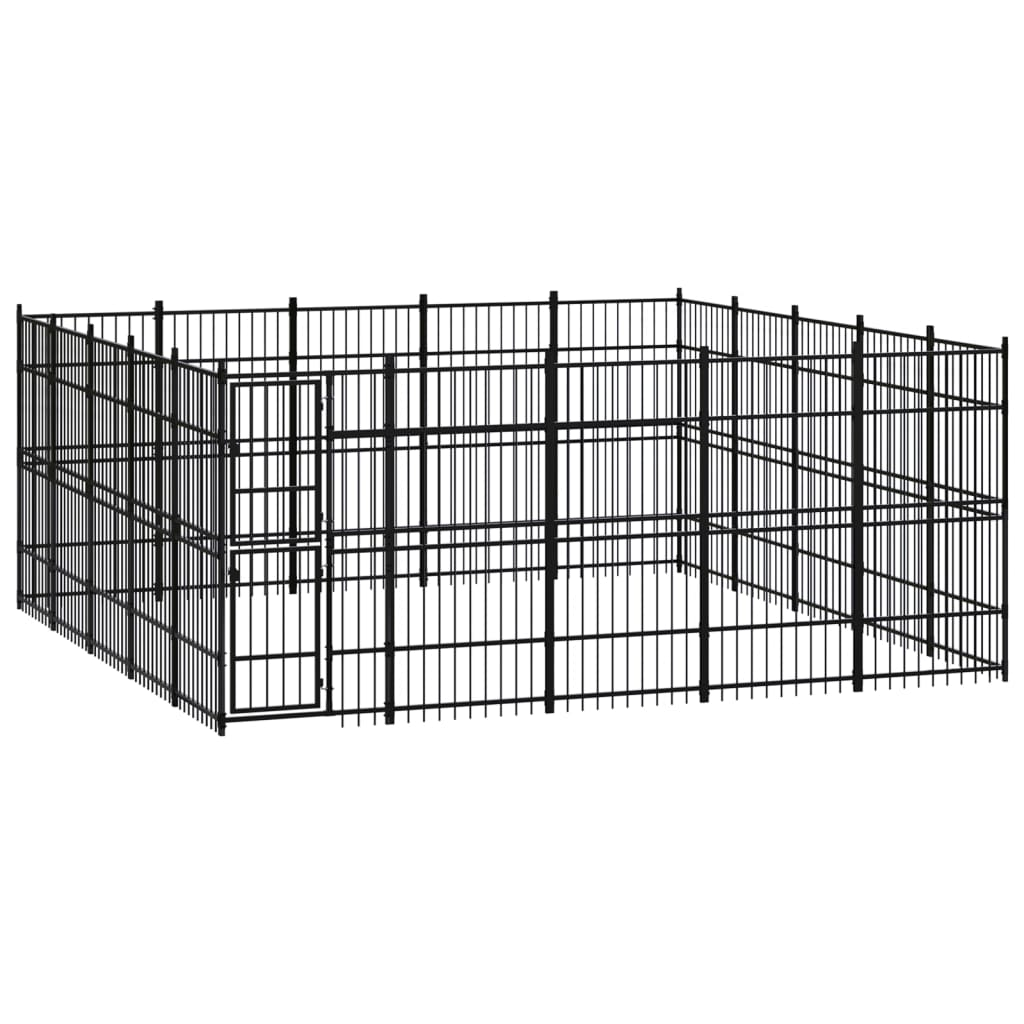 vidaXL Outdoor Dog Kennel Steel 248 ft²