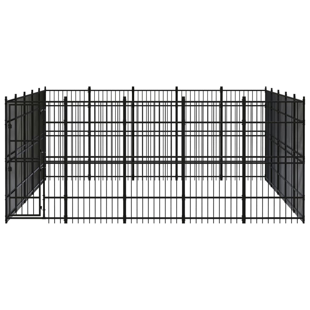 vidaXL Outdoor Dog Kennel Steel 248 ft²