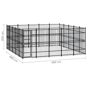 vidaXL Outdoor Dog Kennel Steel 248 ft²