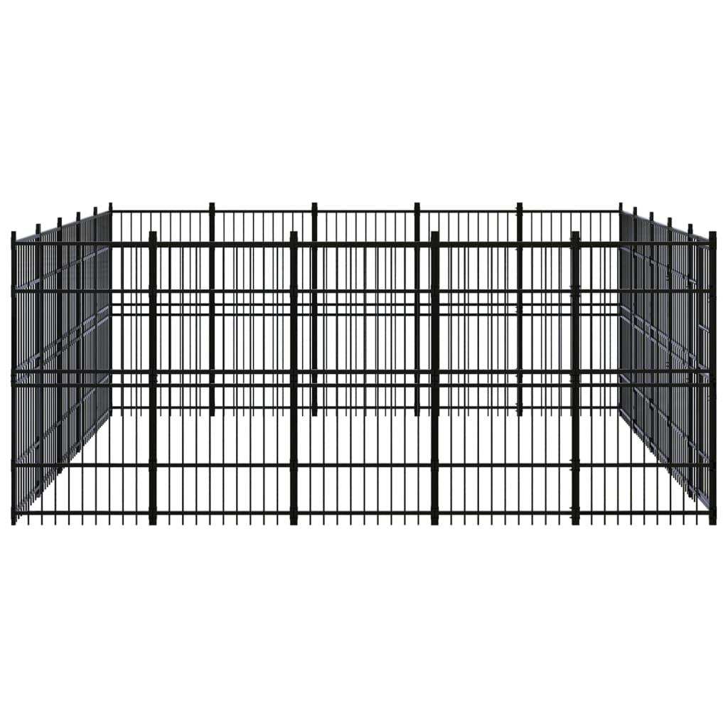 vidaXL Outdoor Dog Kennel Steel 248 ft²