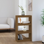 vidaXL Book Cabinet/Room Divider Honey Brown 23.6"x11.8"x40.7" Wood Pine