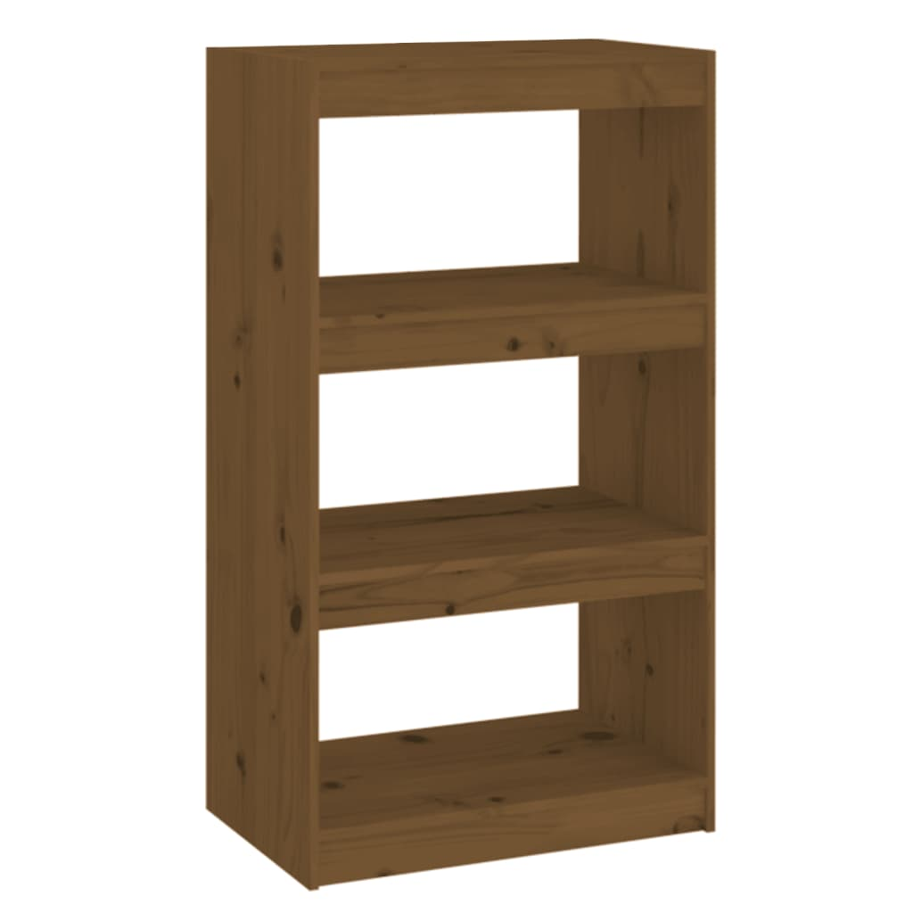 vidaXL Book Cabinet/Room Divider Honey Brown 23.6"x11.8"x40.7" Wood Pine