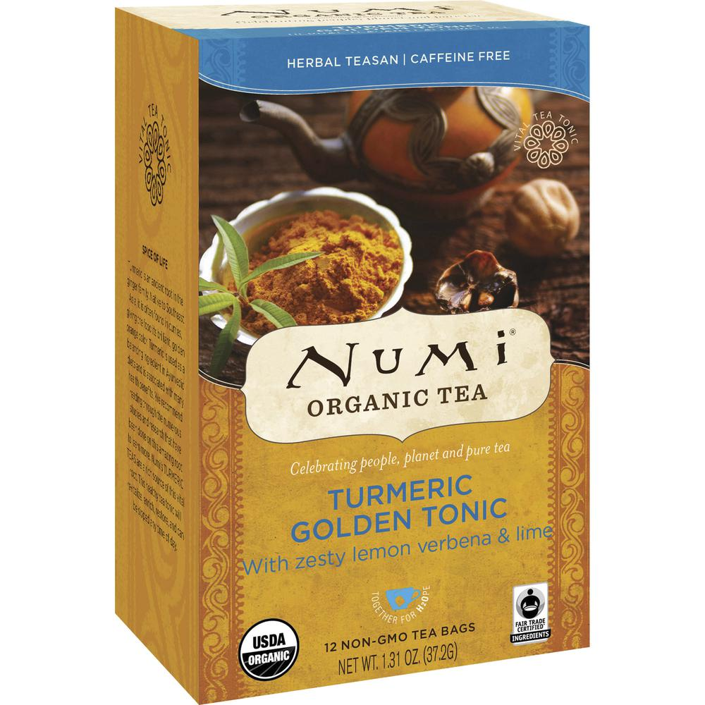 Numi Organic Turmeric Golden Tonic Herbal Tea Tea Bag - 1.3 oz - 12 / Box