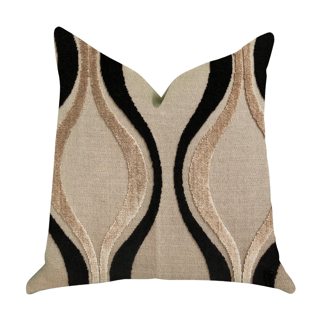 Misty Belvedere Luxury Throw Pillow in Brown and Black Tones