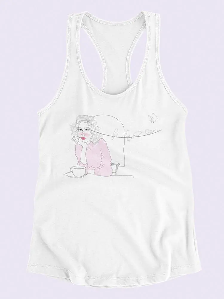 Dreamy Girl With Birds Tank Women's