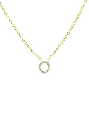 Block CZ Initial Necklace