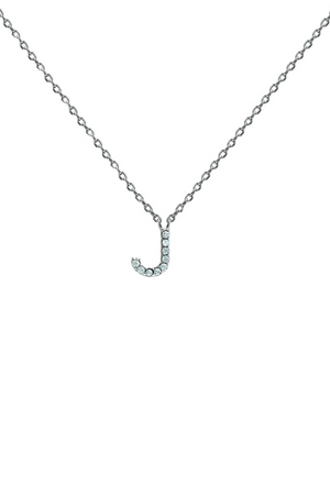 Block CZ Initial Necklace